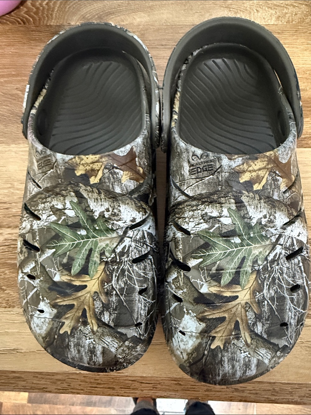 Kids Camo Slip-On Sandals in Green and Brown